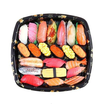 China Disposable Square Sushi Blister Take Out Meal Box Disposable Plastic Packaging With Printing For Party for sale