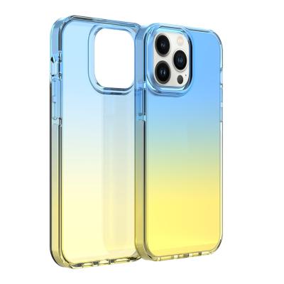 China New Arrived Clear Transparent Gradient Shockproof Protective Phone Case for iphone 13 14 pro max for sale