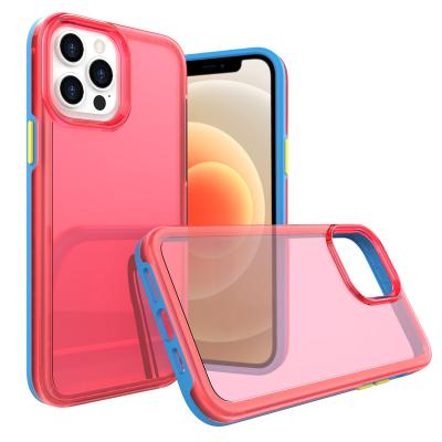 China Shockproof Shock Absorbing Scratch Resistant Hard PC + Flexible TPU Frame Case For For iPhone 13 Pro Max for sale