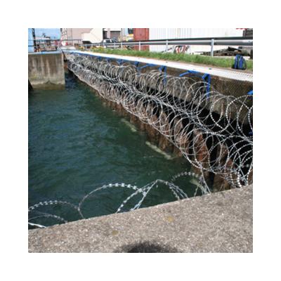 China Construction High Security Protective Airport Galvanized Razor Barbed Wire Mesh Fence With Razor Barbed Wire for sale