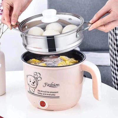 China Household Student Dormitory Portable Mini Hot Pot Electric Stainless Steel Electric Running Pot With Steamer Multi Function Electric Cooker for sale