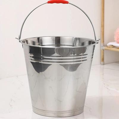 China Sustainable Household Water Buckets Universal Stainless Steel Bucket Water Bucket With Handle for sale