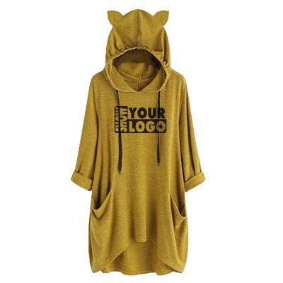 China Latest breathable plus size long hoodie for women custom print accept oversized women hoodie for sale