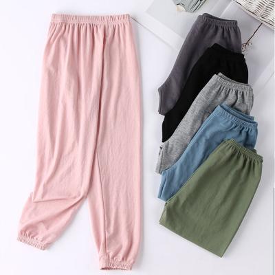 China Anti-wrinkle drop shipping quick delivery 55% cotton 45% chinlon casual style kids summer sweatpants for sale