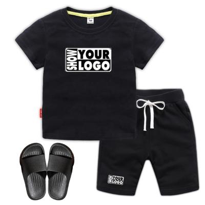 China Summer Casual Sports Kids Drop Shipping Casual Short Sleeve Clothing Sets Short Sets With Shoes Children Clothing Sets for sale