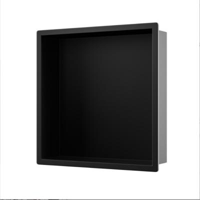 China Beautiful Design Matte Negro Nicho de chuveiro de aço inoxidável para inserção de azulejos de banheiro à venda