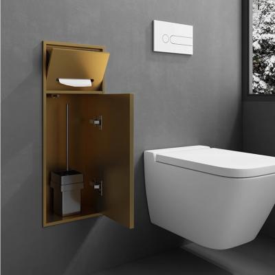 China Brushed Surface Gold Bathroom Niche for Waterproof and Flush-Mounted Narrow Toilet for sale