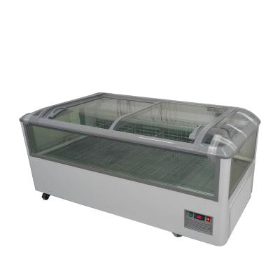 China Single-temperature bargain price high quality commercial refrigerator door glass island freezer for supermarket for sale