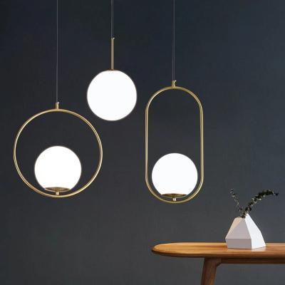 China Modern Pendant Lights Modern LED Hanging Lamp For Living Room Brass/Black/Nordic Chrome Glass Ball Pendant Lamp for sale