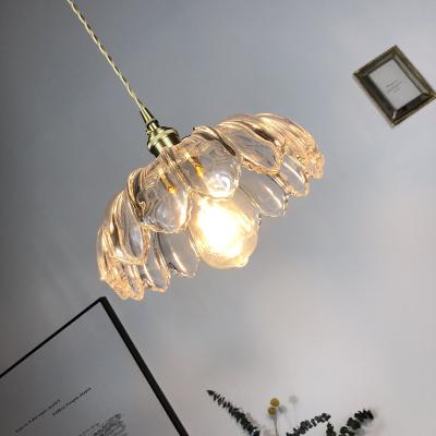 China Simple Modern Creative LED Living Room Lamp Restaurant Bedside Lamp E27 Simple Light Stained Glass Pendant Light for sale