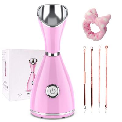 China Hot Facial Moisturizer Home Facial Massage Mist Humidifier Steamer Moisturizing Pore Cleansing Nano Ionic Facial Steamer for sale