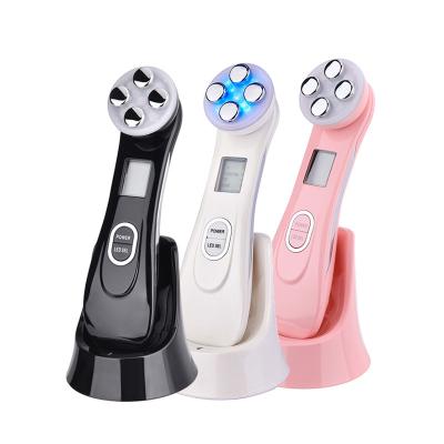 China Face Lift Beauty Anti Aging Tool High Frequency Facial Massage Lifting 5 in 1 LED Skin Tightening Device for sale