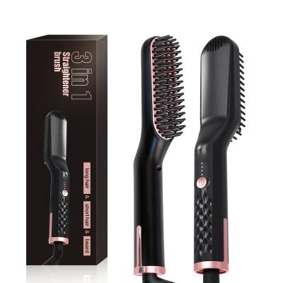 China Multifunctional Multifunctional Anti-scald Beard Comb Styling Comb Beard Straightener Hair Straightener Styling Tools for Men Fast Heating Comb for sale