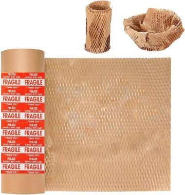 China Bio-degradable Biodegradable Eco-friendly Shockproof Wrapping Paper Recyclable Honeycomb Packaging Cushion Paper Roll for sale