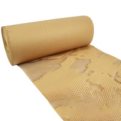 China Bio-degradable 100% Recyclable Material Flexible Sturdy Honeycomb Packing Kraft Paper packaging roll Biodegradable Honey Comb Wrapping Paper for sale