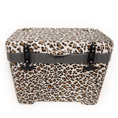 China Innovation Waterproof Exclusive 26QT Printed Insulated Leopard Portable Vaccine Cooler Box For Fishing Camping for sale