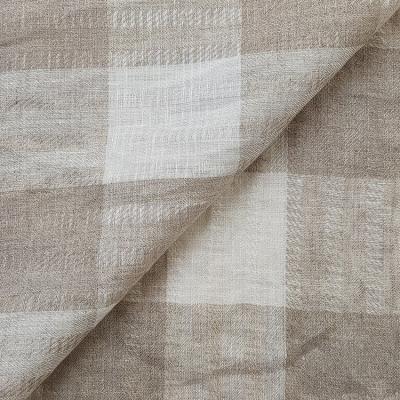 China Breathable Gingham Yarn Dyed Sheer Linen For Garments And Home Textile Fashion Factory Direct 111 Gsm Customizable for sale