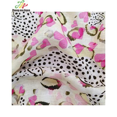 China 100% Organic Linen Custom Print Any Design Low MOQ Factory Direct For Fashion Clothing Skirt Dress Blouse Home Textile Bedding for sale