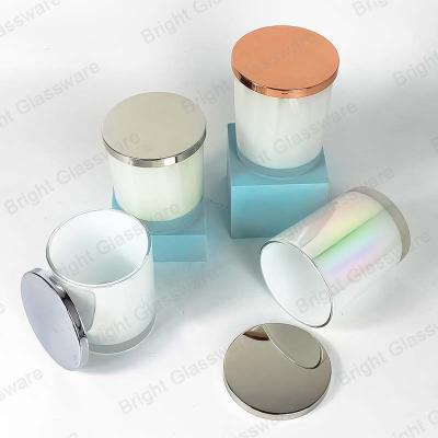 China Wholesale Price Fashionable Custom 7oz 8oz 9oz 10oz 12oz 16oz Empty Luxury Glass Candle Jars With Metal Lid for sale