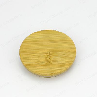 China Factory non refillable custom round wooden caps/covers bamboo lid for mug/glass tumbler jar/bottle/bamboo lid candle jar for sale