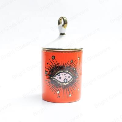 China Colorful Nordic Design Unique Italian/Modern Luxury Candle Container Others Candle Holders For Home Decor Ceramic Candle Jars With Lids for sale