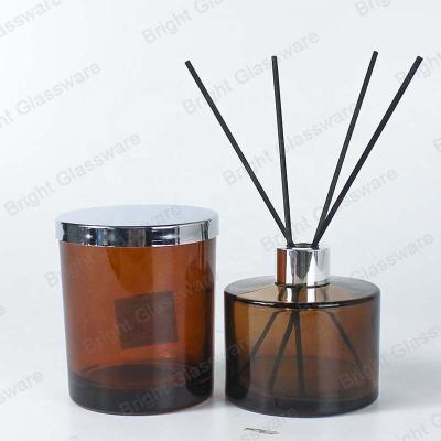 China Gift & Hot Selling Craft Round Empty Aroma Reed Glass Bottle 30ml 50ml 100ml 150ml Reed Diffuser Bottle With Lids for sale