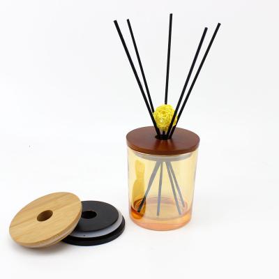 China Non Refillable Wooden Lid Chrome Cap Customized Diameter For Glass Diffuser Bottles for sale