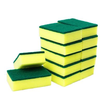 China Kitchen Cleaning Sponge Scrubber Pad Hard Goods Scrub Kitchen Cleaning Sponge Scourer with Green Nylon Scrubber Pad for sale