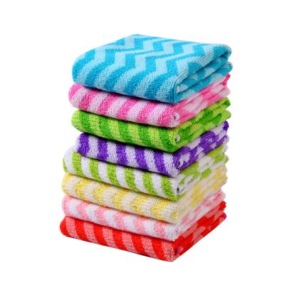 China Custom Printing Water Absorbing Washable Stripe Dish Washable Household Towel Cleaning Cloth For Kitchen Home for sale