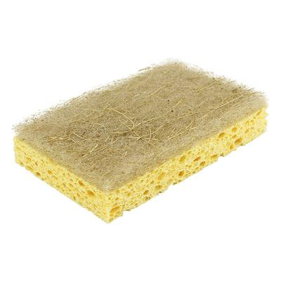 China Kitchen Cleaing Sponge 100% Natural Biodegradable Plant Fiber Greener Clean Non-scratch Scrub Sponge Strong Cleaning Power For Dishes Kitchen for sale