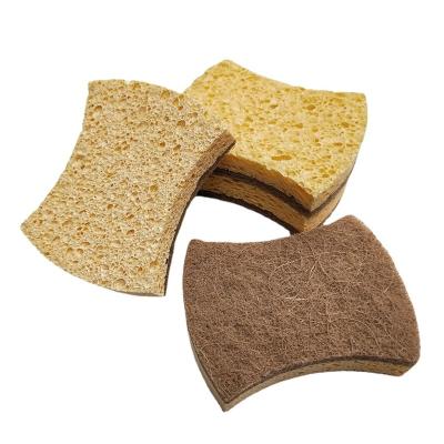 China Kitchen Cleaing Eco Tableware Kitchen Sponge Set Pack Natural Sustainable Cellulose Sponge Coconut Fiber Cellulose Sponge Kitchen Cleaning for sale