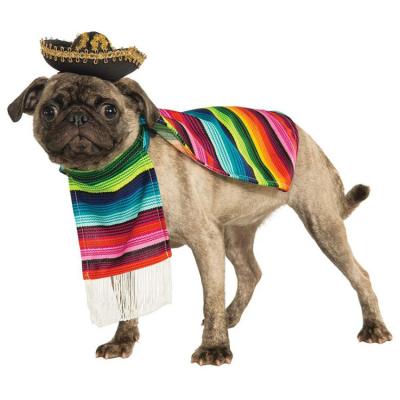 China Viable Halloween Costume Funny Pet Mexican Colorful Serape for sale