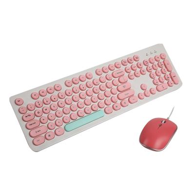 China Stylish Anti-ghosting Keycap Pnk Game Retro Small Curved Keyboard For Laptopss for sale