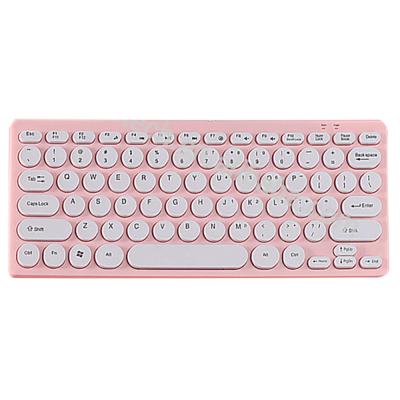 China Customizable Round White Pink Membrane Typewriter Keyboard For Computer Laptop for sale