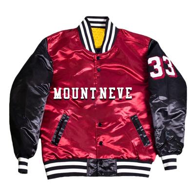 China Custom Men's OEM Embroidery Patch Letterman Jackets Baseball Street Reversible Plus Size Coat Varsity Jacket for sale