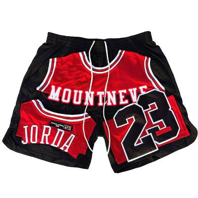 China New Custom Logo Antibacterial Wholesale Sublimated Embroidery Men's Mesh Basketball Tank Top Shorts for sale