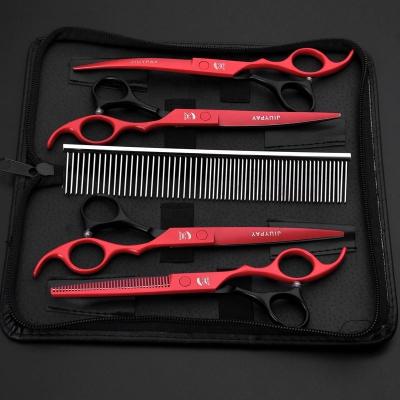 China 7.0 Inch Durable Paint Shaped Scissors Pet Grooming Teeth Scissors Dense Set for sale