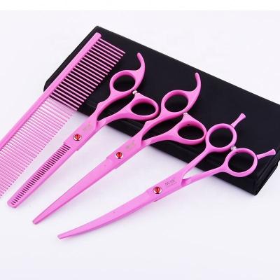 China 7.0 Inch Sustainable Paint Shaped Scissors Pet Grooming Teeth Scissors Dense Set for sale