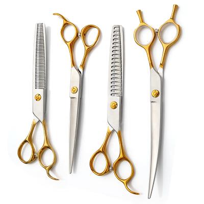 China SHIMAMO Viable 7 Inches High Quality Sword Grooming Shears Japan 440C Dog Grooming Scissors Set Teeth Scissors for sale