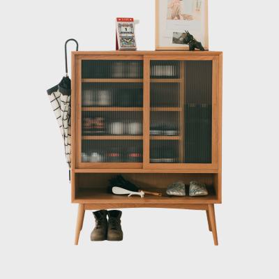 China Large Storage Space Shoe Rack (Other) Nordic Adjustable Scarpiera Glass Zapateros Storage Cabinet Organizer Shoes Cabinet Shoe Rack for sale