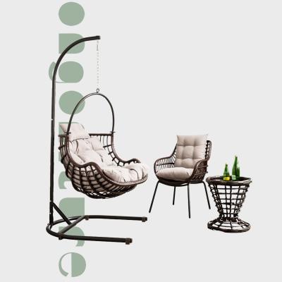 China Regular Hanging Chair Bird Rattan Basket Nest Garden Swing Chair Set Outdoor Furniture Home Hammock Balcony Lounger for sale