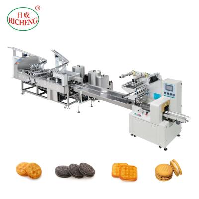 China Automatic Bakery Snacks Industry Equipment Biscuit Packing Production Line Round Sandwich Biscuit Factory Machine for sale