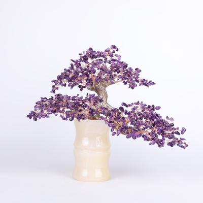 China Natural Energy Crystal Tree Amethyst Of The Crystal Gemstone Money Tree Highest Mateiral Gemstone Quality For Gift for sale