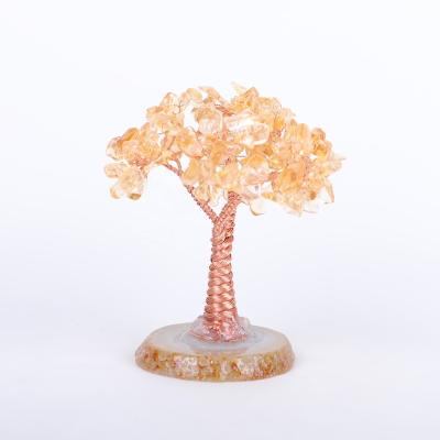 China China New Arrivals Natural Superior Quartz Crystal Tree Citrine Agate Slices Crystal Tree For Christmas Decoration for sale