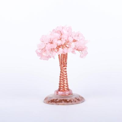 China China Hot-selling Crystal Tree Rose Quartz Feng Shui Tree Crystal Tree For Office Decoration hand made for sale