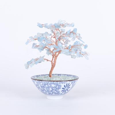 China Hot Sale Natural Tree Mateiral Blue Green Crystals Copper Gifts High Quality Creative Quartz Tree Base Decoration for sale