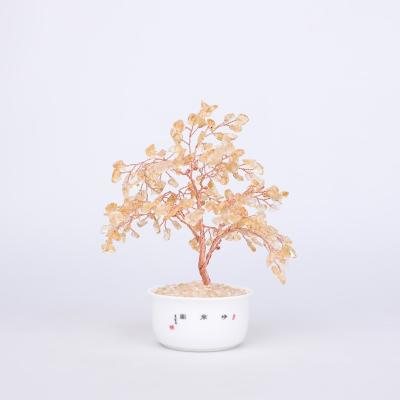 China China Handcraft New Arrivals Natural Crystal Ceramic Quartz Strawberry Base Quartz Gem Money Tree For Home Decorations for sale