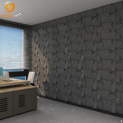 China Highly Efficient Sound Absorption 100% Sound Insulation Recyclable Insulation Board 3D Polyester Acoustic Panel for sale