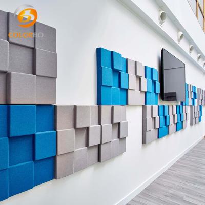 China Modern Colorful Decorative Polyester Fiberboard Panel Polyester Fiber Acoustic Acoustic Panel for sale