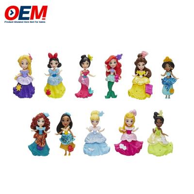 China Cartoon Toy Custom OEM Disny Princesses PVC Action Number Toys Baby Disny Movie Princess Dolls for sale